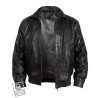Men's Brown Leather Bomber Jacket - Marvel
