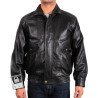 Men's Brown Leather Bomber Jacket - Marvel