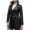 Ladies Brown Leather Blazer Jacket - West