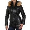 Womens Brown Biker Leather Jacket - Brenda