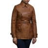 Women's Black Superior Leather Biker Jacket Coat Vintage Retro Design-Zoe
