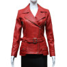 Ladies Women Stylish Olive Leather Biker Jacket-Kate