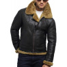 Men's Real Shearling Sheepskin Leather Flying Jacket Aviator BNWT