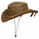 Mens Tan Vintage Wide Brim Cowboy Aussie Style Western Bush Hat Vintage