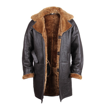 Mens Shearling Sheepskin Leather Cromby Coat 