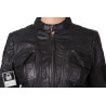 Ladies Black Leather Biker Jacket _ Tamana