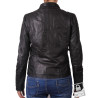 Ladies Black Leather Biker Jacket _ Tamana