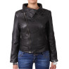 Leather Jacket Womens | Real Nappa Lamb Leather Jacket Removable Collar For Women 
