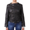 Leather Jacket Womens | Real Nappa Lamb Leather Jacket Removable Collar For Women 