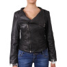 Leather Jacket Womens | Real Nappa Lamb Leather Jacket Removable Collar For Women 