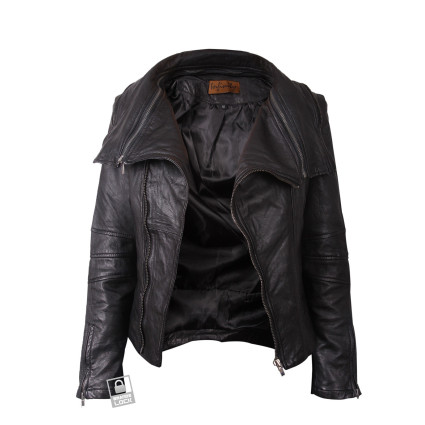 Leather Jacket Womens | Real Nappa Lamb Leather Jacket Removable Collar For Women 