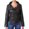 Leather Jacket Womens | Real Nappa Lamb Leather Jacket Removable Collar For Women 