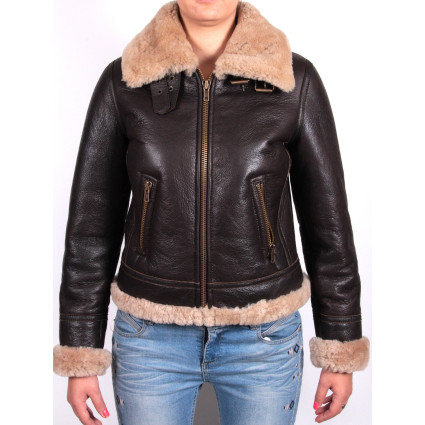 Ladies Shearling sheepskin Jacket - Virginia