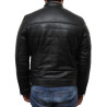 Mens Black Leather Biker Jacket - Marsh