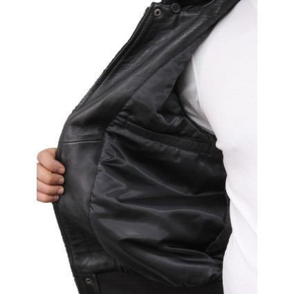 Mens Black Biker Jacket-Albert