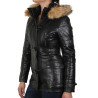 Womens Black Biker leather Jacket- Alex 