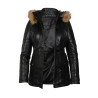 Womens Black Biker leather Jacket- Alex 