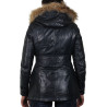Womens Black Biker Leather Jacket-Brenda