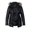 Womens Black Biker Leather Jacket-Brenda