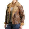 Leather Sheepskin Shearling Jacket Womens | B3 WW2 Aviator Flying Jacket