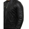 Men's Leather Biker Jacket Black - Cary