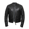 Men's Leather Biker Jacket Black - Cary
