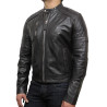 Men's Leather Biker Jacket Brown - Cary