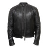 Men's Leather Biker Jacket Brown - Cary