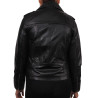 Ladies Black Leather Biker Jacket - Kristy