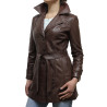 Leather Jacket Womens | Real Nappa Lamb Leather Long Jacket For Women