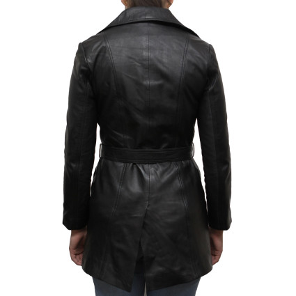 Ladies Black Leather Blazer Jacket - West