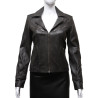 Ladies Women's Brown Vintage Real Leather Biker Jacket-Hannah