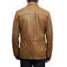 Men's Tan Leather Blazer Jacket - Andre