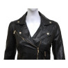 Ladies Black Fitted Bikers Style Vintage Rock-HEDY