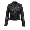 Ladies Black Fitted Bikers Style Vintage Rock-HEDY