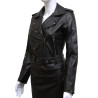 Ladies Black Fitted Bikers Style Vintage Rock-HEDY
