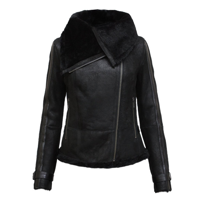 Leather Sheepskin Shearling Jacket Womens | B3 WW2 Aviator Flying Jacket
