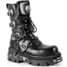 New Rock Black Leather Gothic Designer Look Unisex Boots - M.373.S4