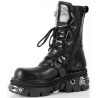 New Rock Black Leather Gothic Designer Look Unisex Boots - M.373.S4