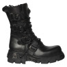 New Rock Black Leather Biker Metallic Reactor Boots - M.391-S18