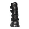 New Rock Black Leather Biker Metallic Reactor Boots - M.391-S18