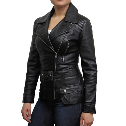 Leather Jacket Womens | Real Lamb Nappa Long Leather Jacket For Women
