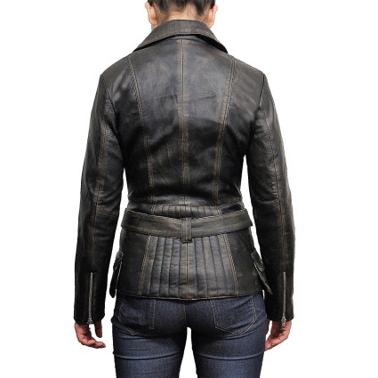Leather Jacket Womens | Real Lamb Nappa Long Leather Jacket For Women