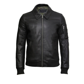 Brandslock Men's A2 Cowhide Analine Leather Bomber Flying Jacket