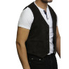 Mens Leather Waistcoat From Smooth Exclusive Goat Suede Classic Smart Brown Leather Waistcoat