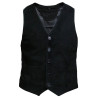 Mens Leather Black Smart Waistcoat