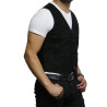 Mens Leather Black Smart Waistcoat
