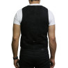 Mens Leather Black Smart Waistcoat