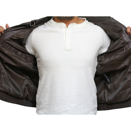 Vintage BROWN Mens Leather Biker Jacket