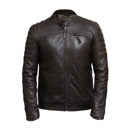 Vintage BROWN Mens Leather Biker Jacket